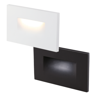 3W LED Step Light Selectable 3CCT (30K/40K/50K) Horizontal Face Plate Smooth White Finish