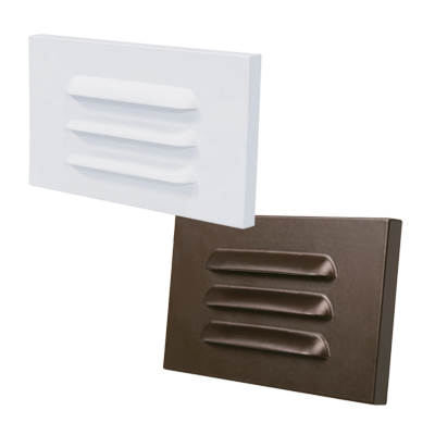 3W LED Step Light Selectable 3CCT (30K/40K/50K) Horizontal Face Plate Louver White Finish