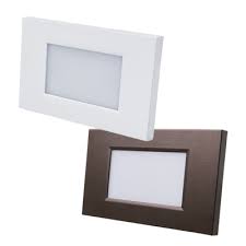 3.5W LED Step Light Selectable 3CCT (30K/40K/50K) Horizontal Face Plate Lens  White Finish
