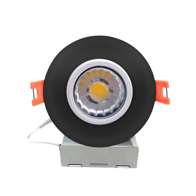 3" LED Round Adjustable Gimbal Canless LED Downlight 5000K Black Finish