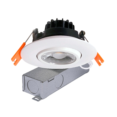 3" LED Round Adjustable Gimbal Canless LED Downlight 5000K White Finish