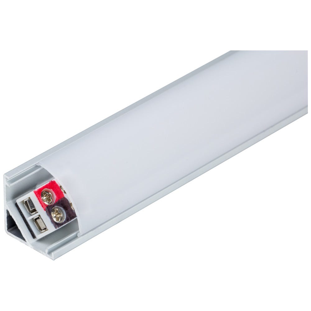Task Lighting LS6P324V45-20W4 42-1/16" 600 Lumens/Ft. 24-Volt Higher Output Angled Linear Fixture, Single-White, Fits 45" Wall Cabinet, 1683 Lumens/Fixture, 20 Watts, Cool white 4000K