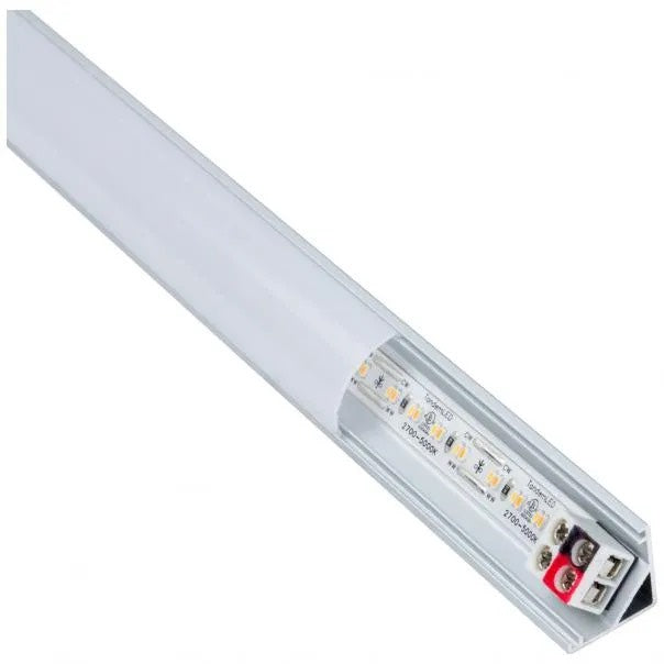 Task Lighting LS6P324V48-21W3 44-1/16" 24V 600 Lm/Ft Angled Linear Fixture, Single-White, Fits 48" Wall Cabinet, 1763 Lumens/Fixture, 003 Profile, 21 Watts, Higher Output, CCT 3000K, Soft White