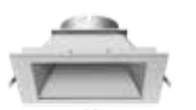 Lighting Spot 26 LSCD-6SR-SWH 6” Square Matte Silver Reflector with White Flange Finish