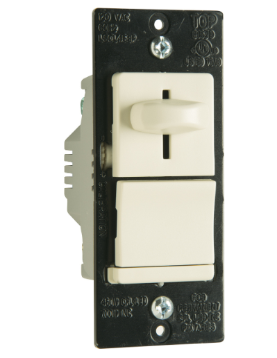 Wattstopper LSCL453PLA LS Series CFL/LED/Incandescent 3-Way Slide Dimmer, Non-Preset, Light Almond Finish