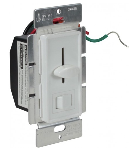 Orbit LSD-1501 Led Slide Dimmer With Switch 1-pole CFL/LED, Wattage 150w, Voltage 120v, White Finish
