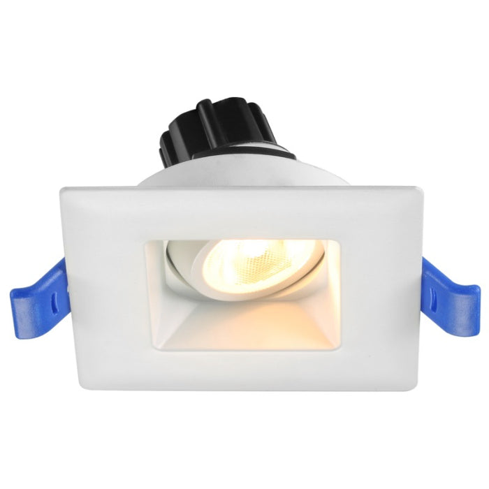 Lotus LED Lights LSG2-30K-WH 2" Square Regressed Gimbal LED Downlight, CCT 3000K, 400lms, 120V, White Finish