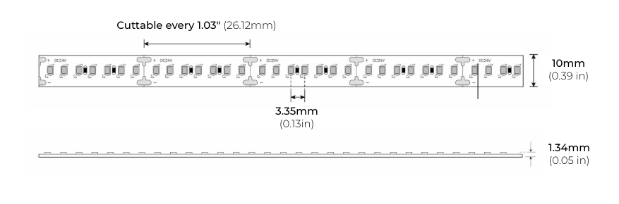 Core Lighting LSM35-35K-PF-24V-HR95 3w Indoor Flexible Led Strip, 3500K, 24V, Per FT in HR95