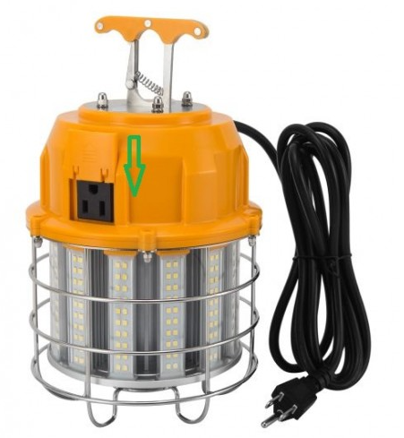 Orbit LTL-60W-CW Led Temporary Work Light, With 10ft Male Plug And Female Receptacle 60W 5000K 7200lm