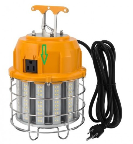 LED Temporary Work Lights with Cage, 150W 5000K 18000LM Plug and