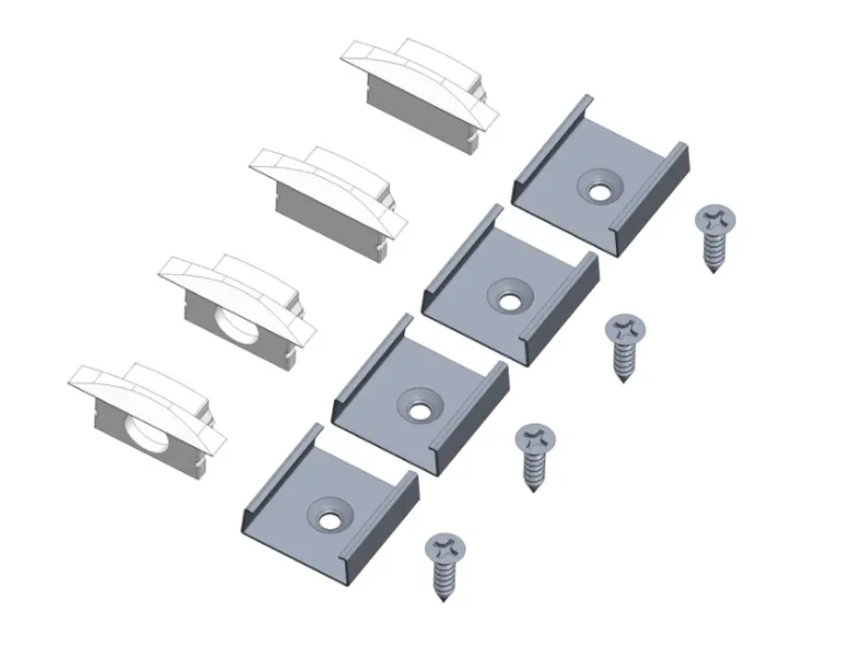 Lutron LU-RR1-ACS Lumaris Accessory Pack for Flanged - Recessed LED Tape Light Mounting Channel (Channel Sold Separately)