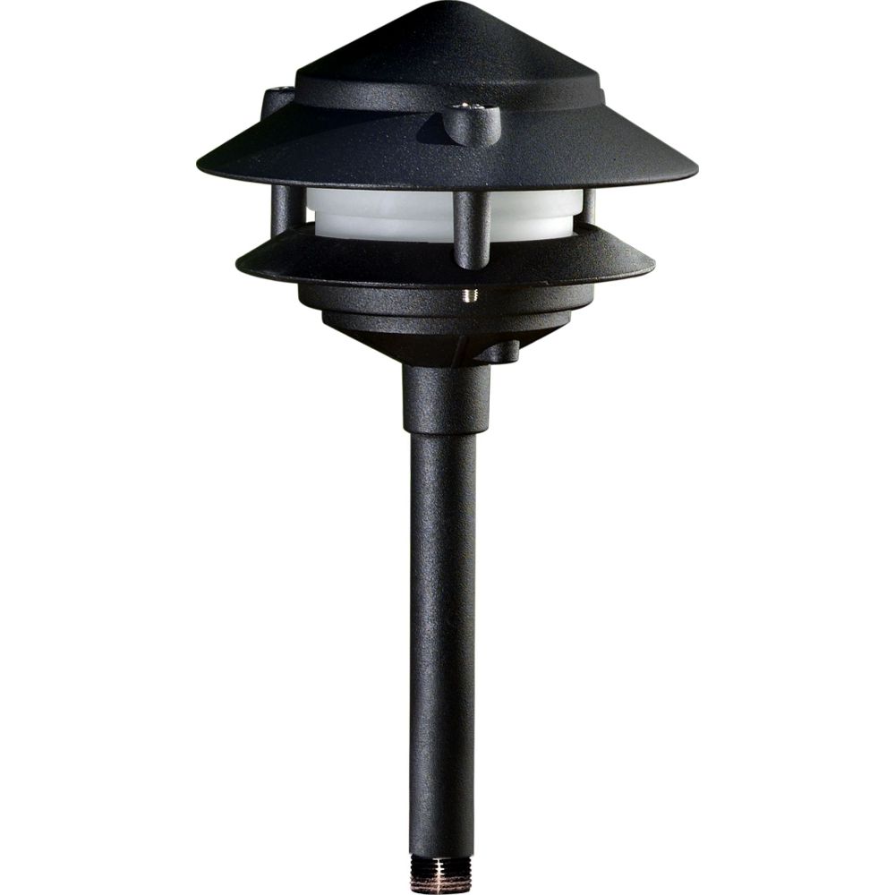 Dabmar Lighting LV102S-L3-AMB-10T-BZ LED Cast Aluminum Pagoda 2-Tier 1/2" Base 10" Top, 2-Pin, 12V, Amber in Bronze Finish