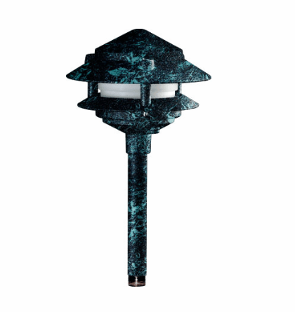 Dabmar Lighting LV102S-VG Cast Aluminum Pagoda 2-Tier 1/2" Base 6" Top, 2-Pin, Verde Green Finish