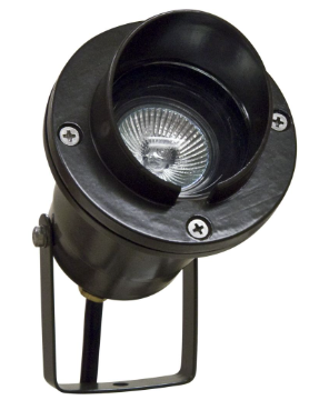 Dabmar Lighting LV109-L5-65K-B Cast Alum Spot Light 12V 2-Pin LED 5W 6500K Hood in Black Finish