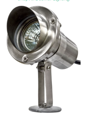 Dabmar Lighting LV11-L3-65K-SS304 Stainless 304 Spot Light 12V 2-Pin LED 3W 6500K Hood in Stainless Steel 304 Finish