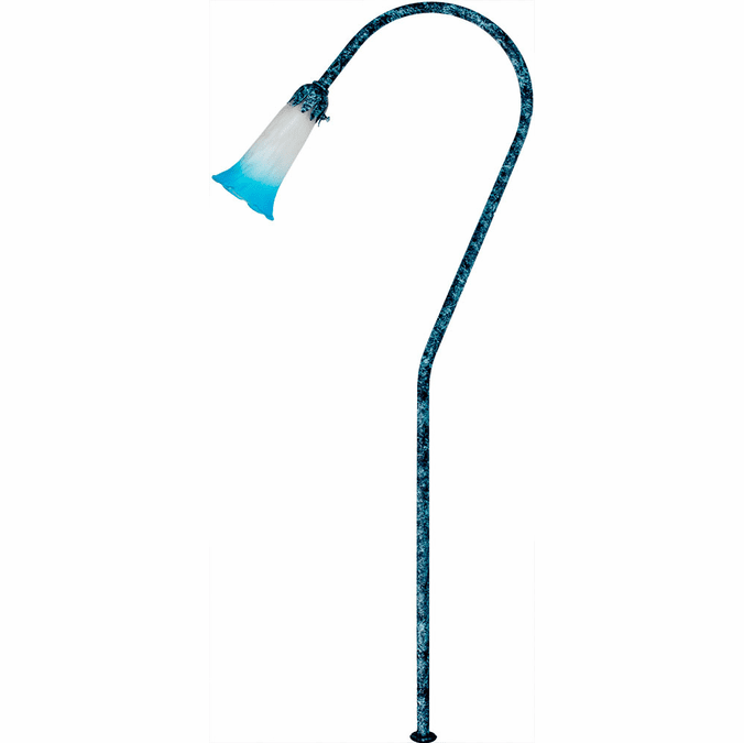 Dabmar Lighting LV114-BLUE-L3-64K-VG 28" LED Pathway Light W/ Blue Shade, Color Temperature 6400K, 12V, Verde Green Finish