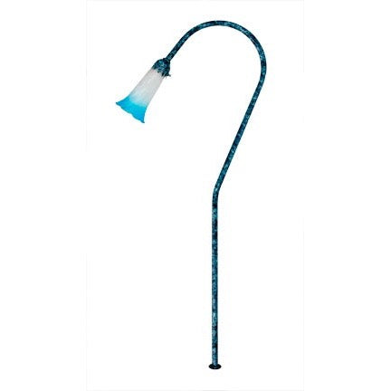 Dabmar Lighting LV114-BLUE-L3-AMB-VG 28" LED Pathway Light W/ Blue Shade, Color Temperature Turtle Friendly Amber, 12V, Verde Green Finish