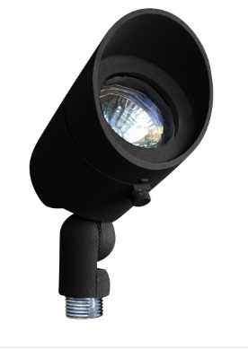 Dabmar Lighting LV130-L7-65K-B Cast Alum Spot Light 12V 2-Pin LED 7W 6500K Hood in Black Finish