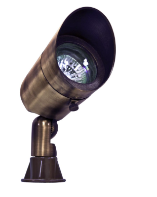 Dabmar Lighting LV131-L3-27K-ABZ Brass Spot Light 12V 2-Pin LED 3W 2700K Hood in Antique Bronze Finish