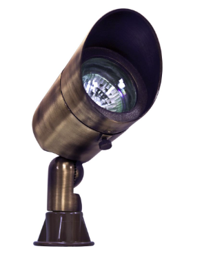 Dabmar Lighting LV131-L4-RGBW-ABZ Brass Spot Light 12V 2-Pin LED 4W RGBW Hood in Antique Bronze Finish