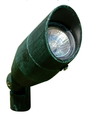 Dabmar Lighting LV190-L4-RGBW-PG Cast Alum Spot Light 12V 2-Pin LED 4W RGBW Hood in Patina Green Finish