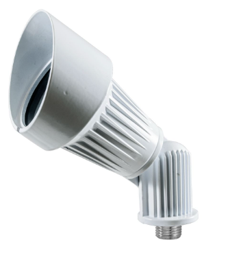 Dabmar Lighting LV203-W Cast Aluminum Directional Spotlight with Hood 2-Pin Hood, Voltage 12V, White Finish