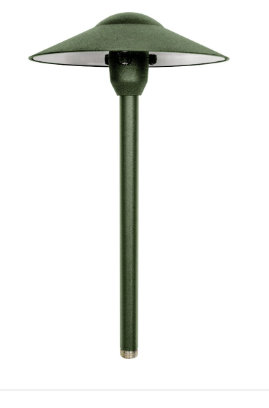 Dabmar Lighting LV214-L3-AMB-G Cast Alum Large Top Path Light 12V G4 LED 3W Amber in Green Finish