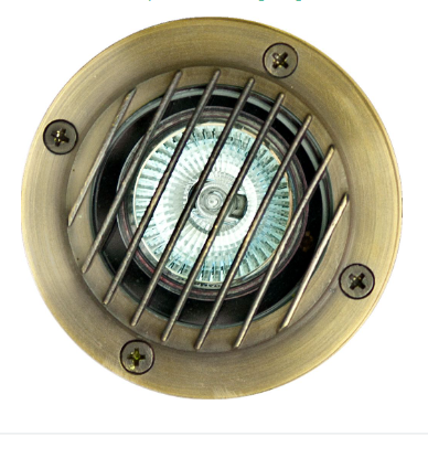 Dabmar Lighting LV24-ABZ Brass In-Ground Well Light with Grill 2-Pin No Lamp, Voltage 12V, Antique Bronze Finish