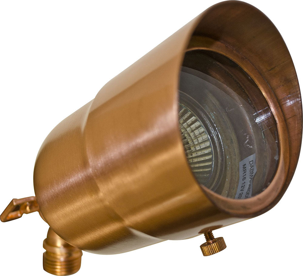 Dabmar Lighting LV29-L3-65K-CP-HOOD LED Brass Spot Low Volatge Landscape Light W/Hood, 12V, Color Temperature 6500K, Copper Finish