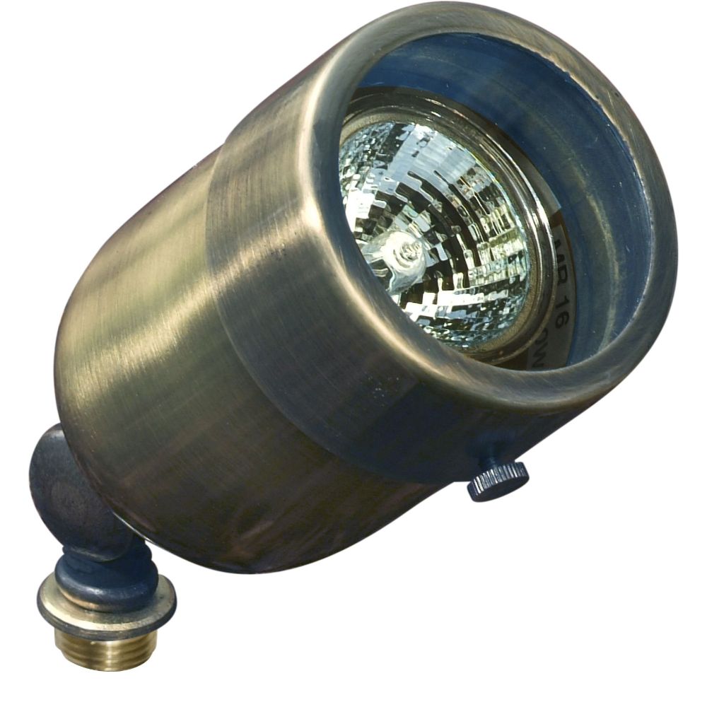 Dabmar Lighting LV29-L4-RGBW-ABS LED Brass Spot Low Voltage Landscape Light W/ 2-Pin, 12V, Color Temperature RGBW, Antique Brass Finish