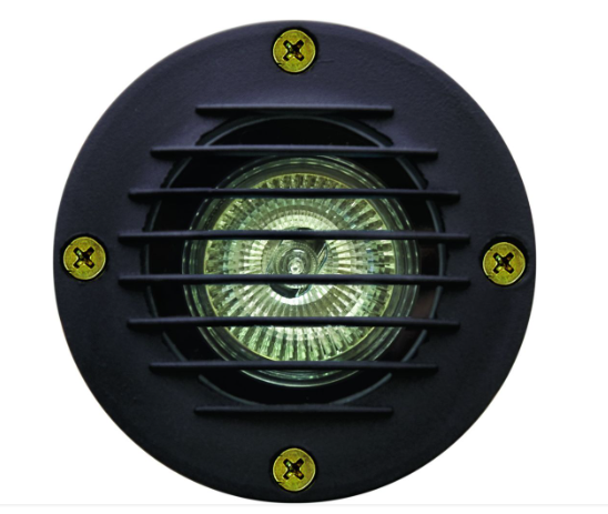 Dabmar Lighting LV295-L7-65K-B Cast Alum In-Ground Well Light w/ Grill 12V 2-Pin LED 7W 6500K in Black Finish