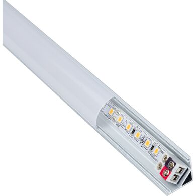 Task Lighting LV2P324V48-12W3 44-1/16" 225 Lumens/Ft. 24-Volt Standard Output Angled Linear Fixture, Single-White, Fits 48" Wall Cabinet, 661 Lumens/Fixture, 12 Watts, Soft White 3000K