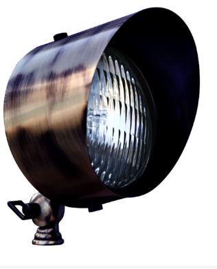 Dabmar Lighting LV30-ABZ Solid Brass Directional Flood Light with Hood in Antique Bronze Finish