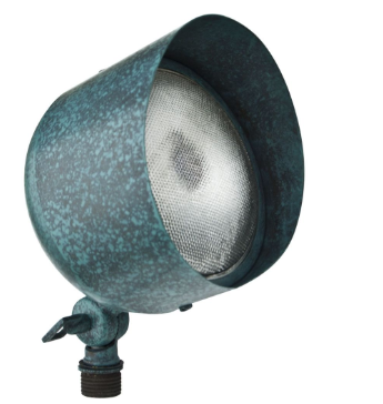 Dabmar Lighting LV30-L6-64K-AG Solid Brass Directional Flood Light Hooded Screw LED, Voltage 12V, Wattage 6W, Color Temperature 6400K, Acid Green Finish