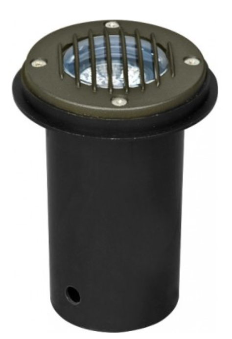 Dabmar Lighting LV300-L7-65K-BZ Cast Alum In-Ground Well Light w/ Grill 12V 2-Pin LED 7W 6500K in Bronze Finish