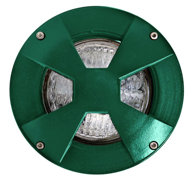 Dabmar Lighting LV307-L9-RGBW-G Cast Alum Drive-Over Well Light 12V Screw LED 9W RGBW in Green Finish
