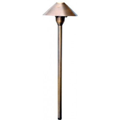 Dabmar Lighting LV41-L3-30K-WBS LED Brass G4 Cone Path Light, 12V, Color Temperature 3000K, Weathered Brass Finish