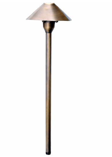 Dabmar Lighting LV41-L3-64K-WBS Brass Cone Path Light 12V G4 LED 3W 6400K in Weathered Brass Finish
