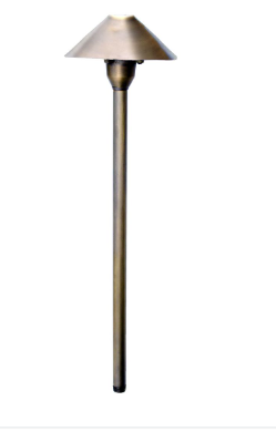Dabmar Lighting LV41-L3-AMB-ABS Brass Cone Path Light 12V G4 LED 3W RGBW in Antique Brass Finish
