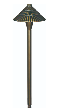 Dabmar Lighting LV48-WBS Brass Ribbed Path Light G4, Voltage 12V, Weathered Brass Finish