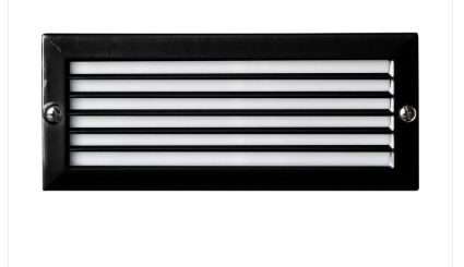 Dabmar Lighting LV601-B Cast Alum Louvred Step Light 12V G4 Black Finish