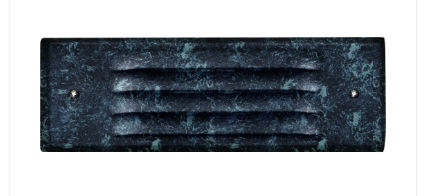 Dabmar Lighting LV615-L6-30K-VG Brass/Cast Alum Louvred Step Light 12V G4 LED 2X 6W 3000K in Verde Green Finish