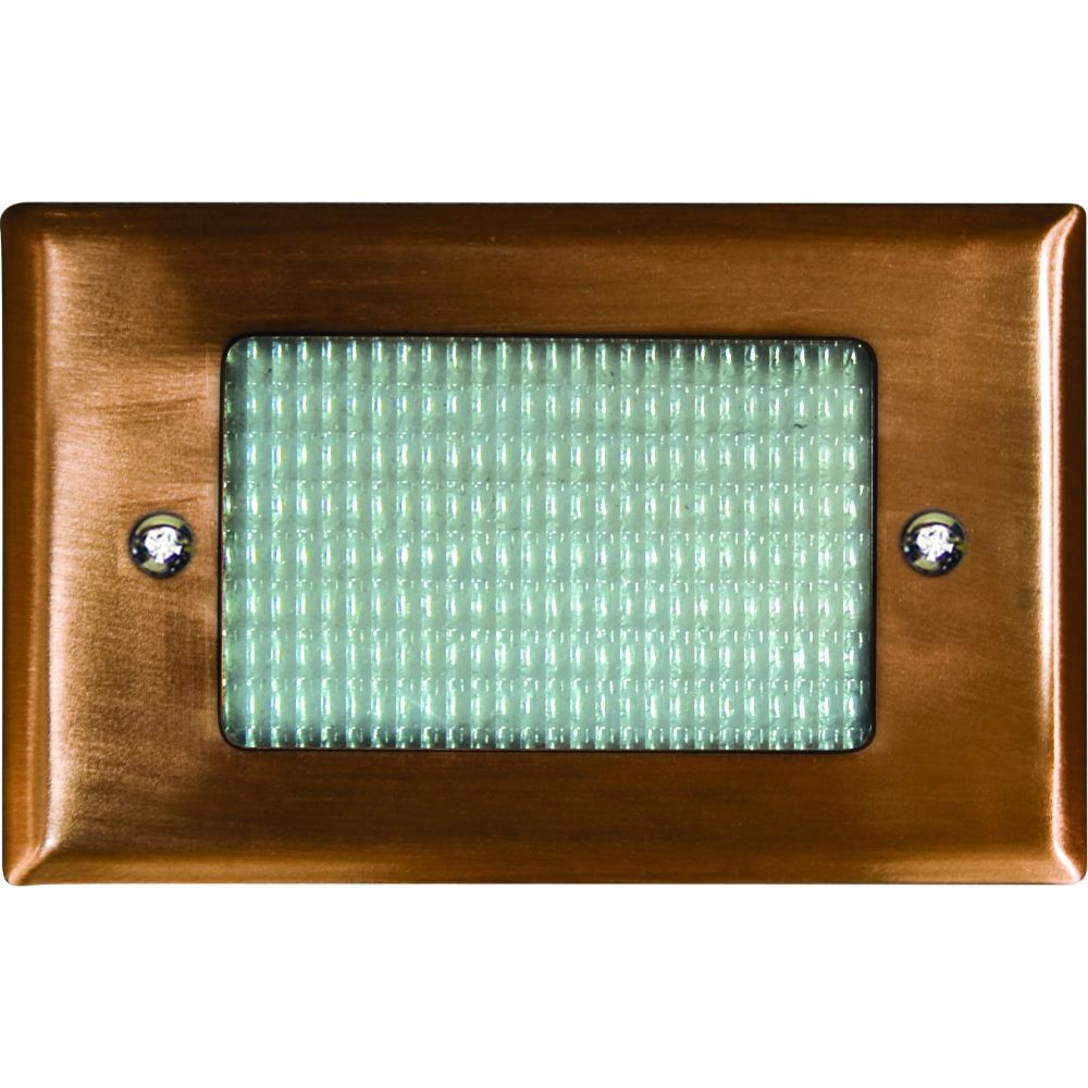 Dabmar Lighting LV618-L3-AMB-CP LED Cast Aluminum/Copper Open Face G4 Step Light, 12V, Amber Copper Finish