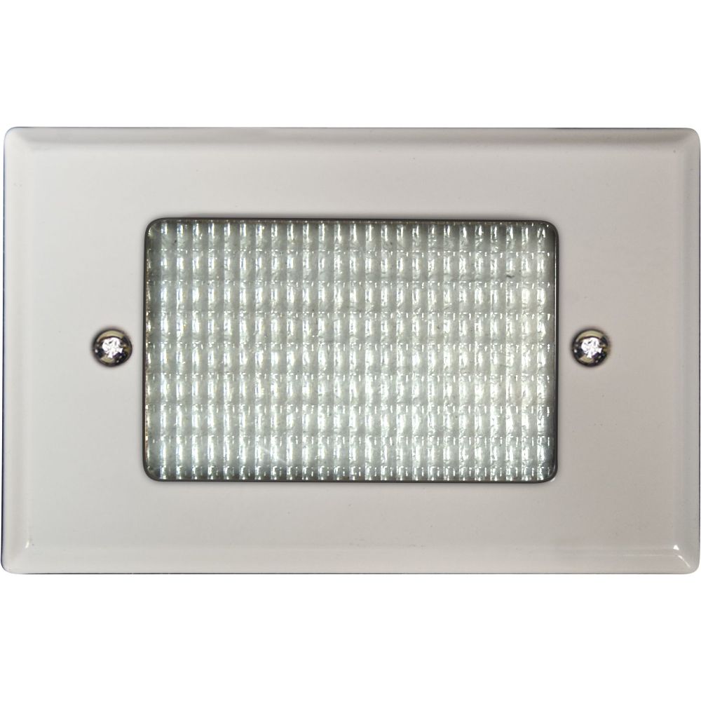Dabmar Lighting LV618-W LED Cast Aluminum Recessed Open Face Step Wall Light, White Finish