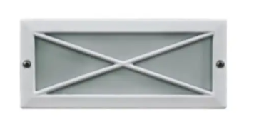 Dabmar Lighting LV635-L5-64K-W Cast Aluminum Open Cross Face Step Wall Light G4 LED, Wattage 3W, Color Temperature 6400K, Voltage 12V, White Finish