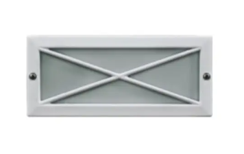Dabmar Lighting LV635-L6-AMB-W LED Cast Aluminum Recessed Open Cross Face Step Wall Light, 12V, Amber White Finish