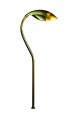 Dabmar Lighting LV64-BS Brass Leaf Top Path Light, Voltage 12V Bayonet, Brass Finish