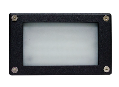 Dabmar Lighting LV650-B Cast Alum Open Face Step Light, Black Finish