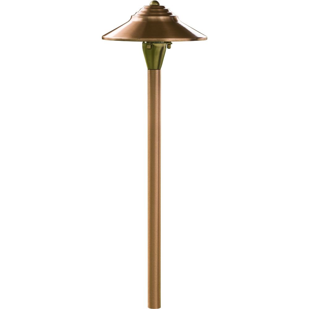 Dabmar Lighting LV66-L3-30K-CP LED Brass/Copper Ribbed G4 Top Path Light, 12V, Color Temperature 3000K, Copper Finish