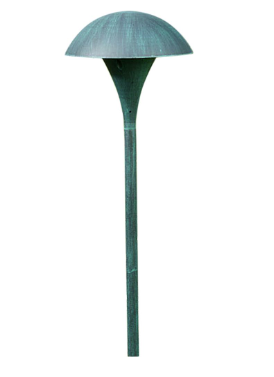 Dabmar Lighting LV67-L3-30K-PG Cast Alum Large Mushroom Top Path Light 12V G4 3W 3000K in Patina Green Finish